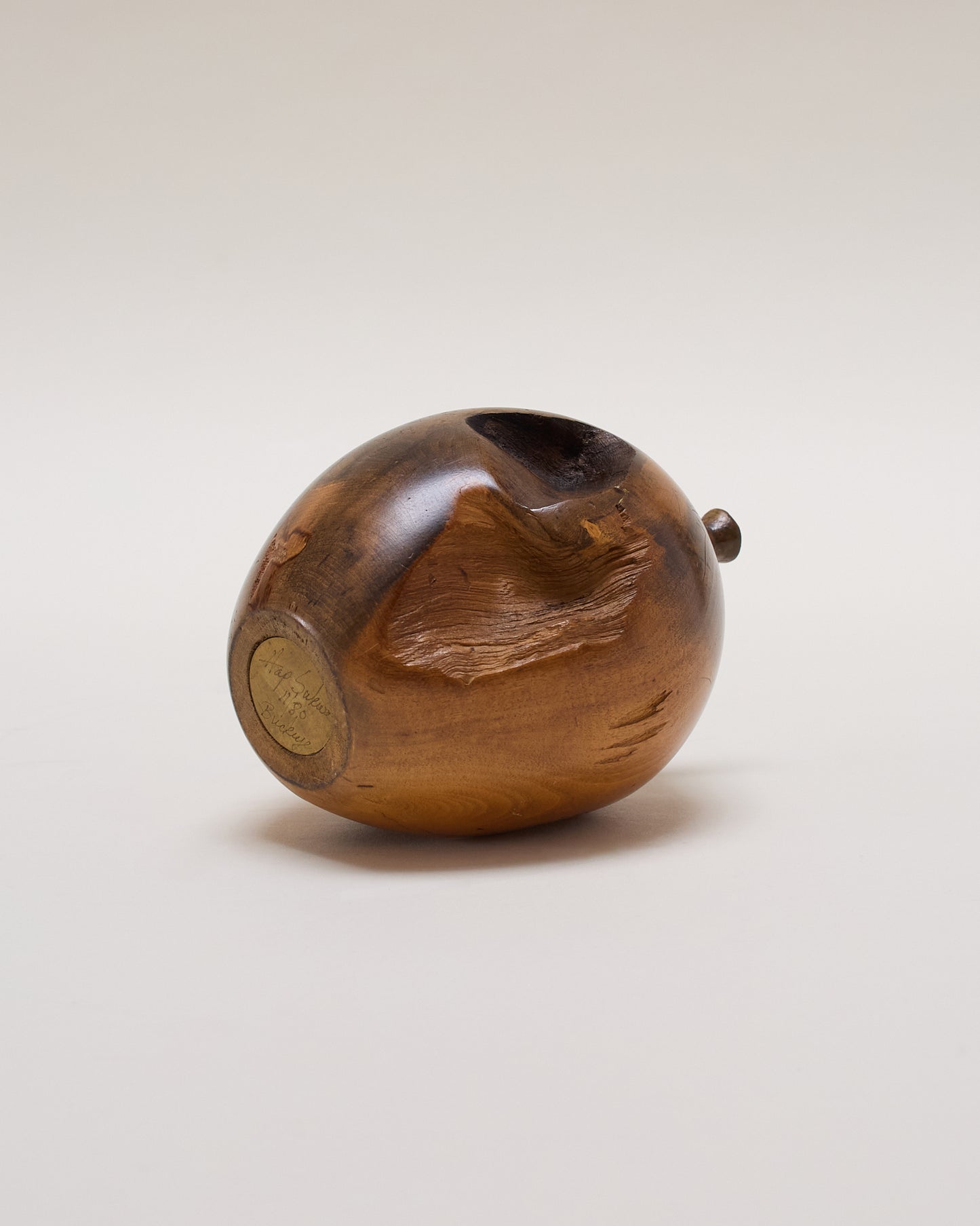 Base of Hap Sakwa vase (1980) — brass insert signed and dated (11/80).