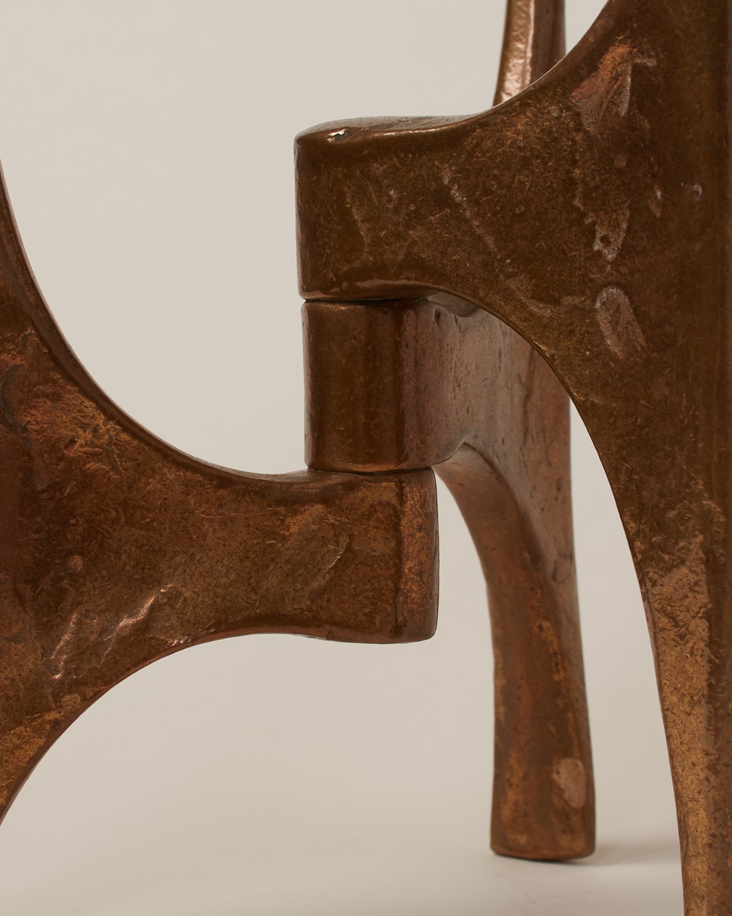 Michael Harjes bronze candle holder, detail shot 2. Category — Metal Candle Holders & Sculpture