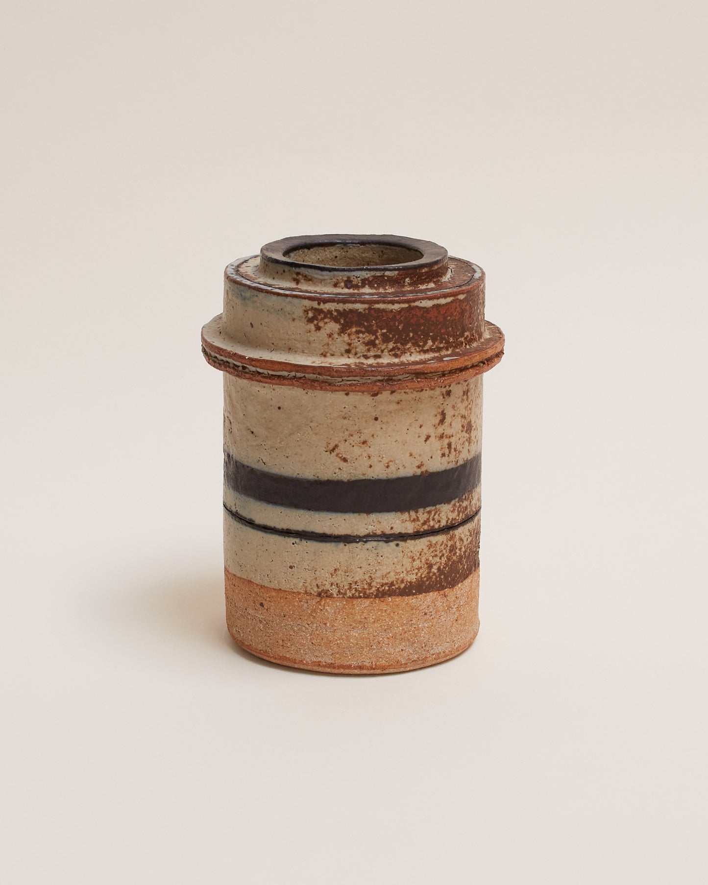 Robin Welch ceramic pot, front view. Category — Ceramic Pots & Studio Pottery