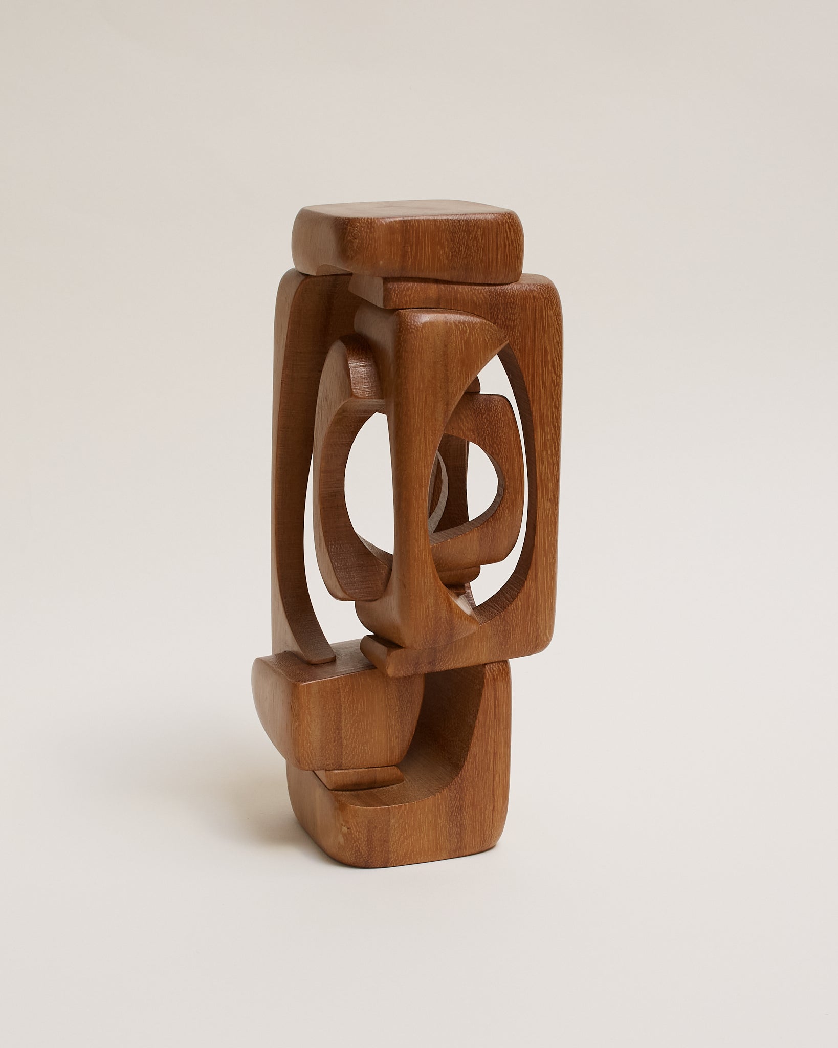 Brian Willsher wooden sculpture, front view. Category — Abstract Sculpture