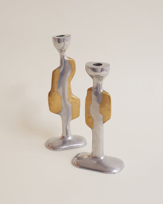 David Marshall candle holders, front view. Category — Metal Candle Holders