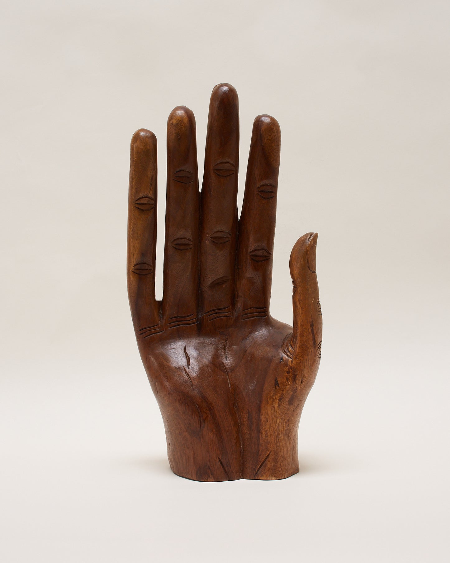 Wooden hand sculpture, front view. Category Folkart & Sculpture