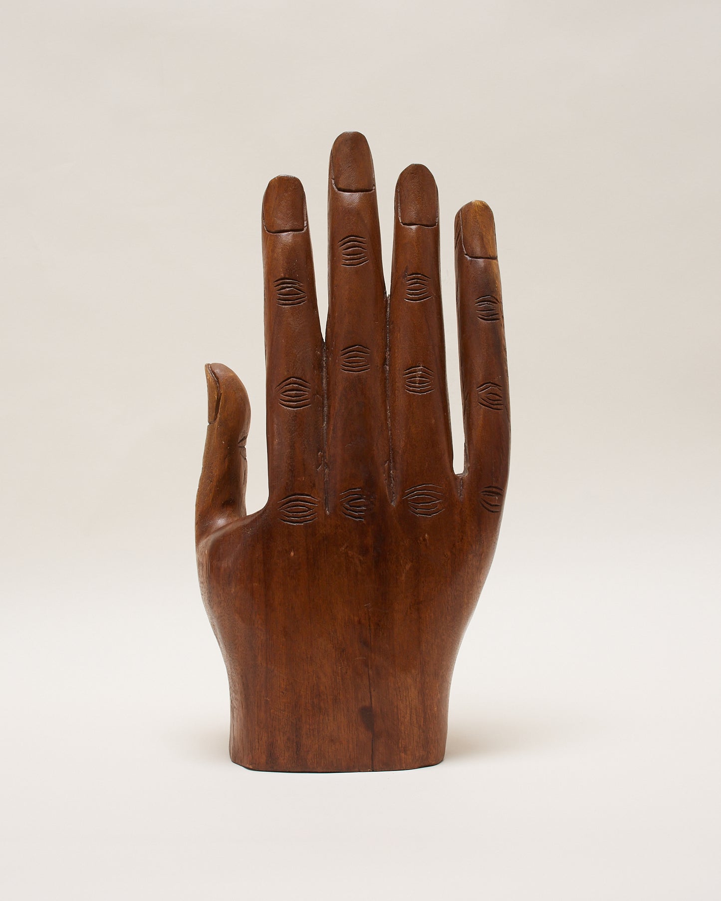 Wooden hand sculpture, back view. Category Folkart & Sculpture